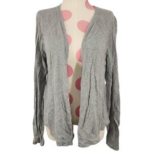 Women's Anne Taylor LOFT Gray Open Front Thin Sweater Cardigan Medium Top